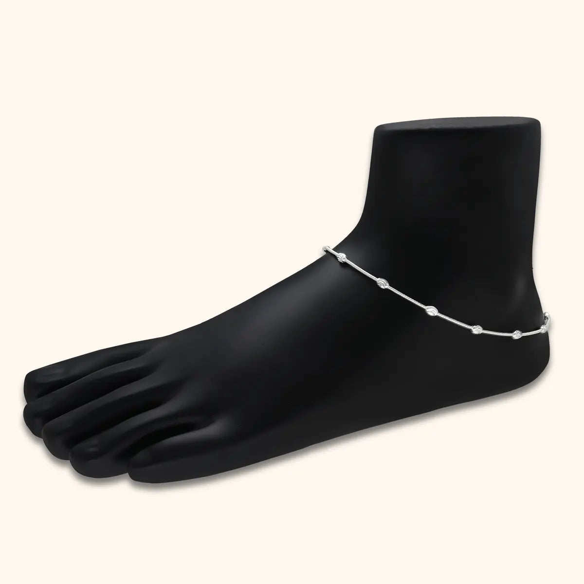 Sculpted Silver Artisan Anklets for Women