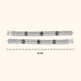 Silver Anklet with Celestial Lace Pattern