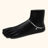 Glisten & Grace Silver Anklets
