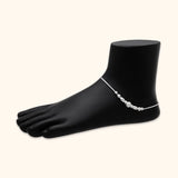 Silver Anklet with Blossom Charms