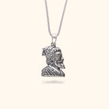 Shivaji Maharaj 925 Silver Pendant  with Rhodium and Lacquer coating for Anti-tarnish