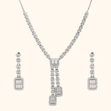 Radiant Drop 925 Silver Necklace Set