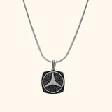 925 Silver Mercedes Benz Pendant with Rhodium and Lacquer coating for Anti-tarnish.