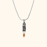 Reloaded Style 925 Silver Bullet Pendant with Rhodium and Lacquer coating for Anti-tarnish.
