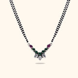 Multicolor Fancy 925 Silver Mangalsutra Designs with Rhodium and Lacquer coating for Anti-tarnish.