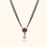 Double Beaded Traditional 925 Silver Mangalsutra with Rhodium and Lacquer coating for Anti-tarnish