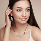 Buy Elegant 925 Silver Mangalsutra Set | Silver Dangler Earrings Online
