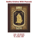 Radha Krishna with peacok Large Frame 43cm x 56cm size