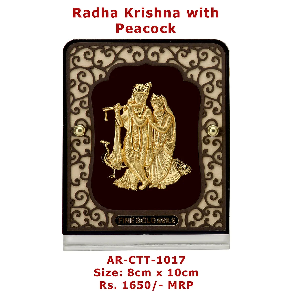 Radha Krishna with peacok Table Top Frame M size