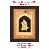Radha Krishna with peacok Frame Big 25cm x 32cm size