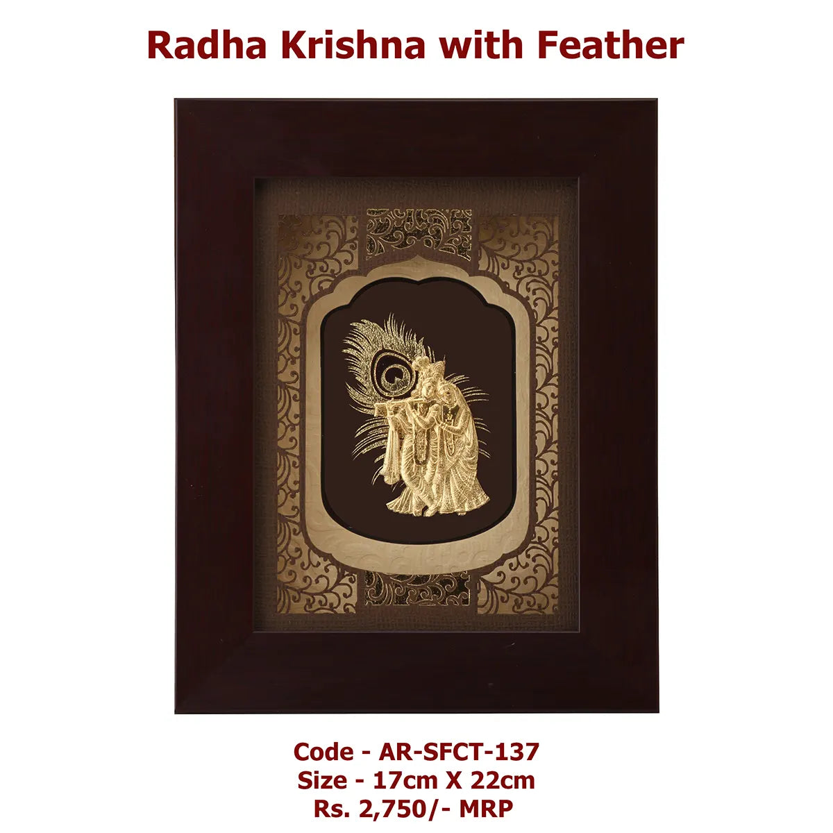 Radha Krishna with Feather Frame Big size