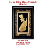Big Shiny stone Peacock Black Frame 40cm x 65cm size