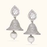 Glamorous Rhodium Jhumka Designs