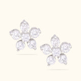 Delicate Silver Flower Studs