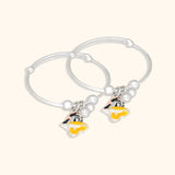 Silver Donald Duck baby bangles