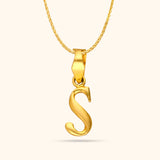 Letter 'S' Gold Pendant