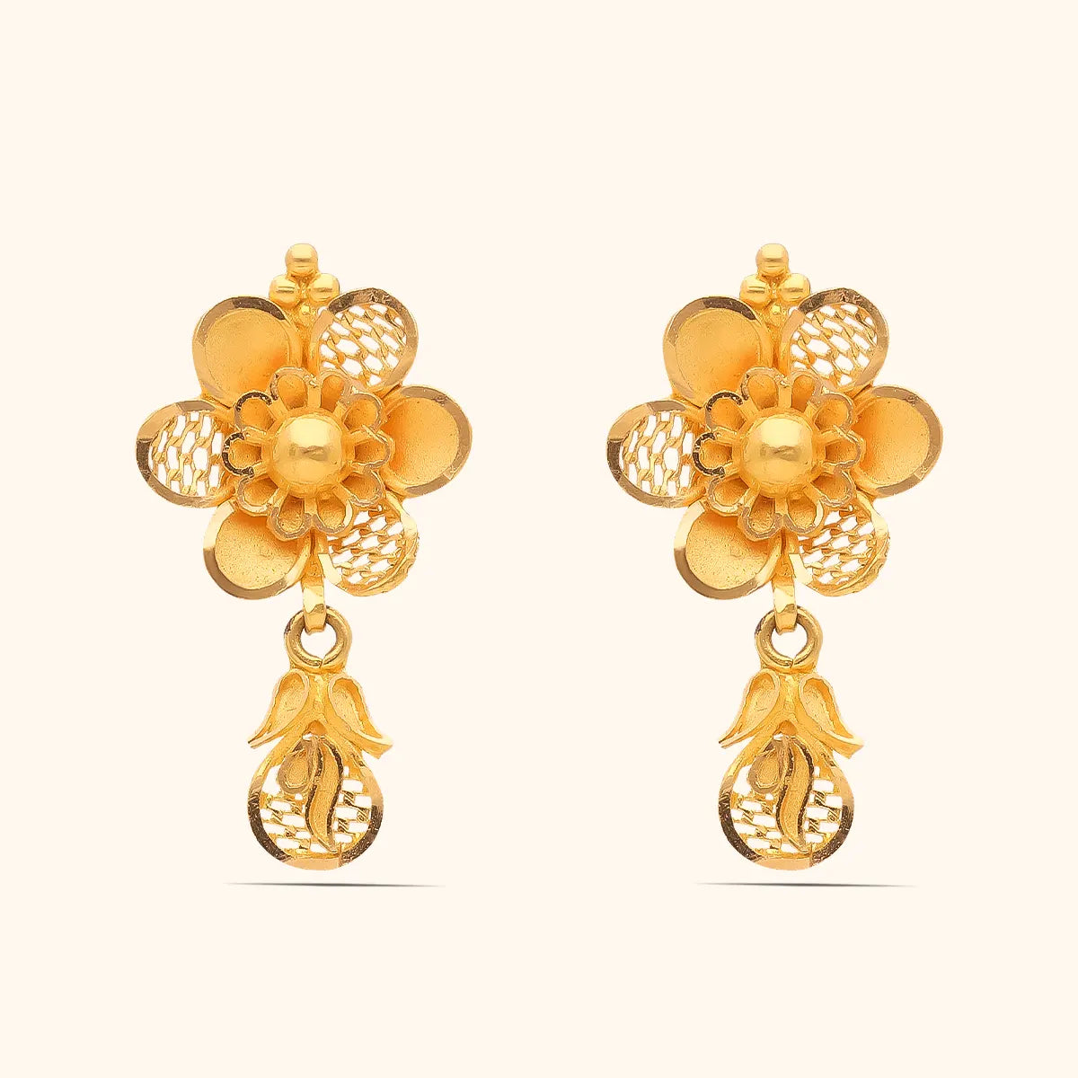 Yellow Chimes Flower Design Stone Studded Hoop Style Dangler Detail Earrings  Gold & White Online in India, Buy at Best Price from Firstcry.com - 13157491