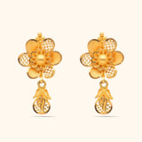 Blossoming 22KT Gold Flower Earrings