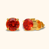 Fiery Red Sparkle in 22KT Gold Earrings
