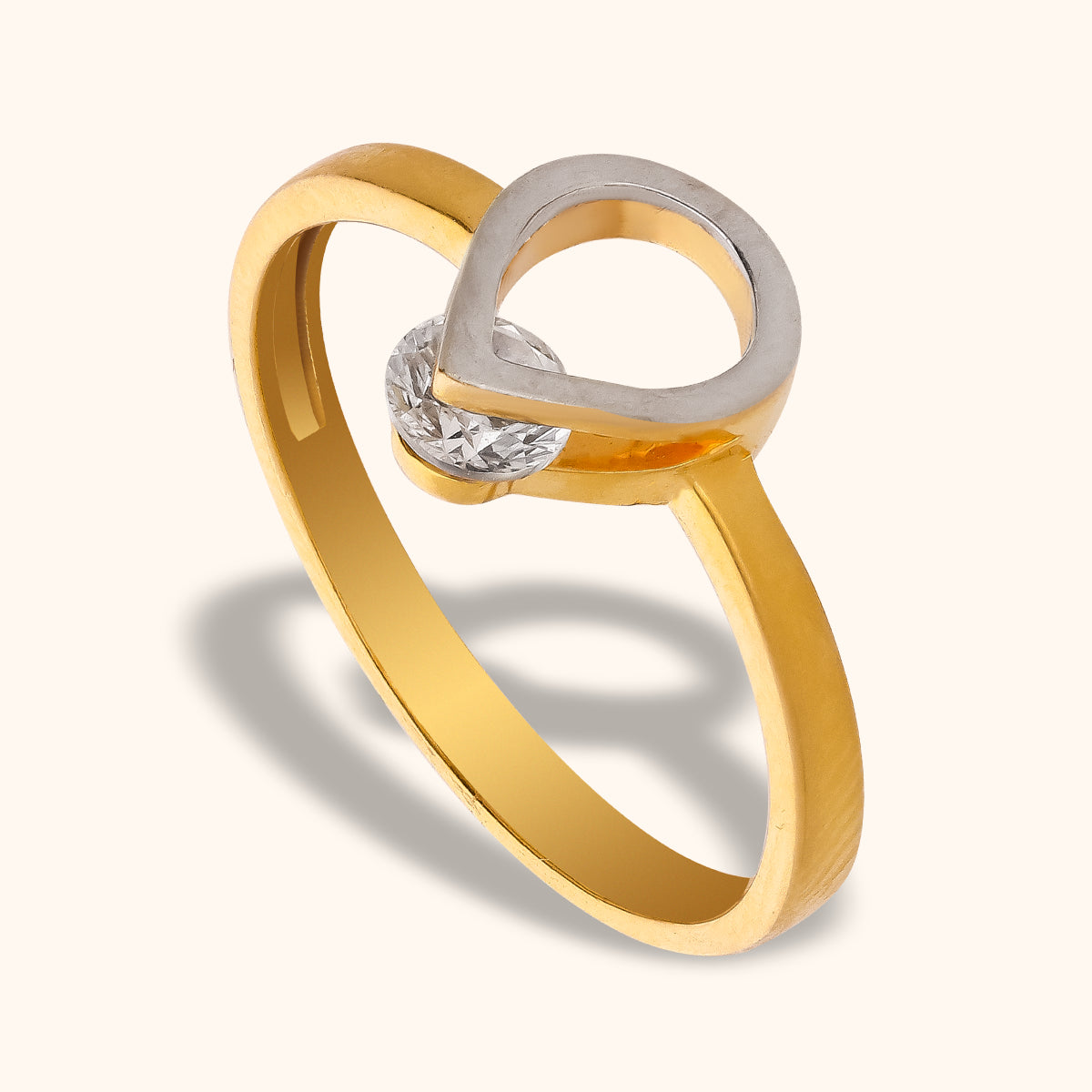 American Diamond Ring For Women In 22K Gold - Lagu Bandhu
