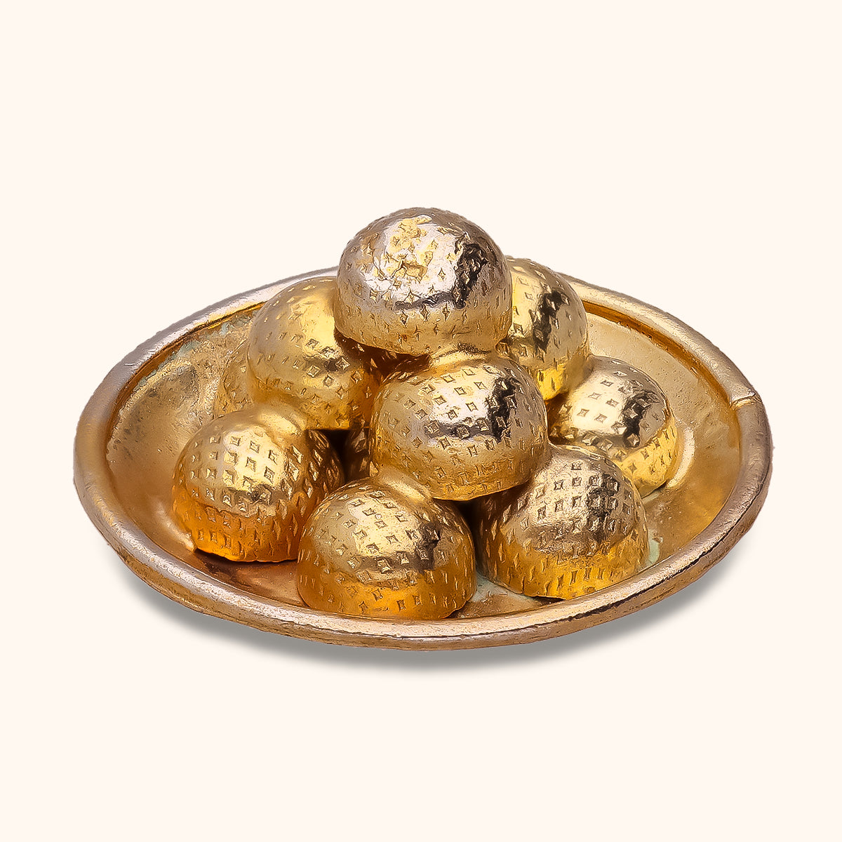 Gold Plating Laddoo Plate-Silver