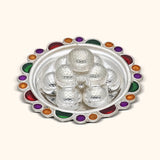 Laddu Plate for Ganpati - Silver