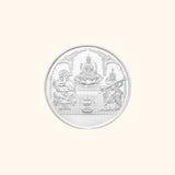 Silver Ganesh Lakshmi Saraswati Coin 100g