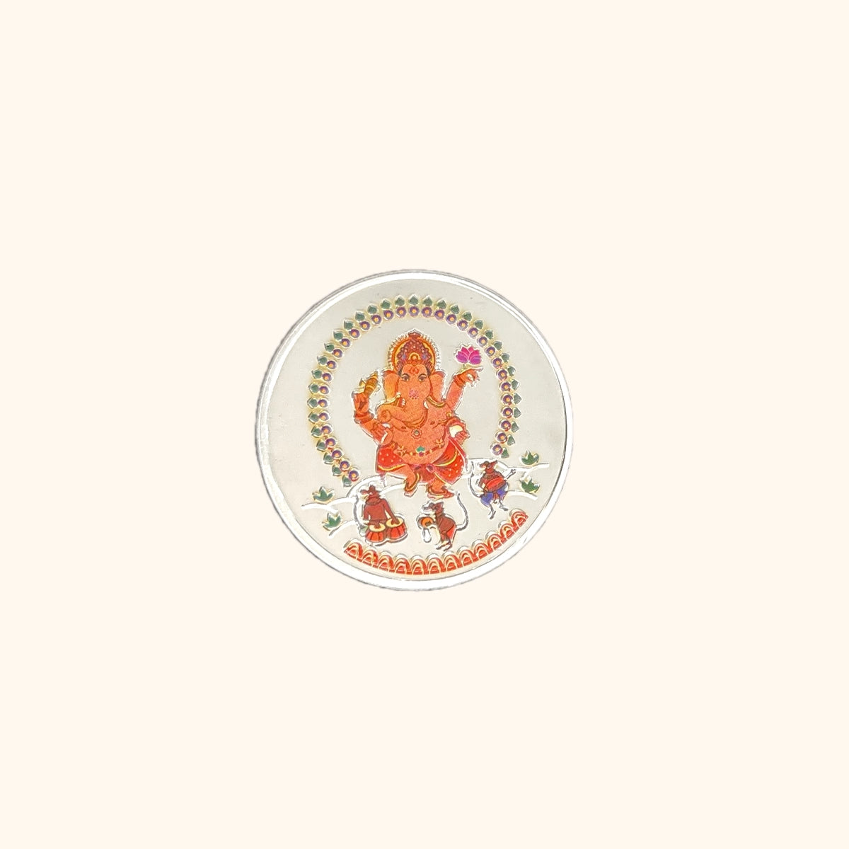 Silver Ganesh Colour Coin 10g