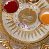 Exquisite Silver Pooja Thali & Rakhi Combo