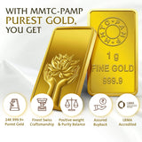 MMTC-PAMP LOTUS 24K (999.9) 1 GM GOLD BAR MMTC