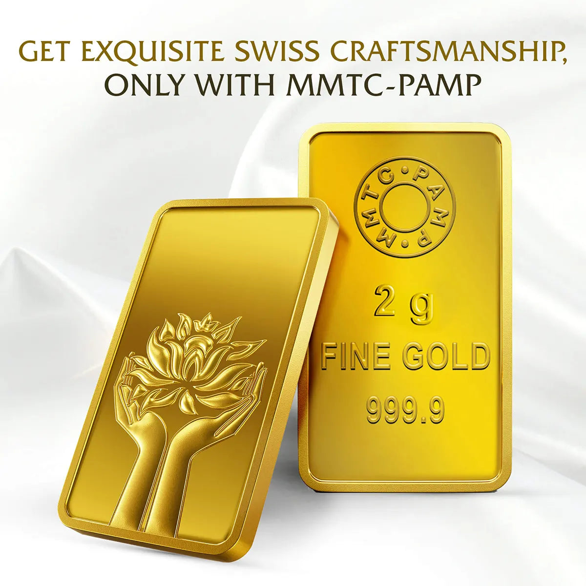 MMTC PAMP LOTUS 24K 999.9 2 GM GOLD BAR RANKA JEWELLERS