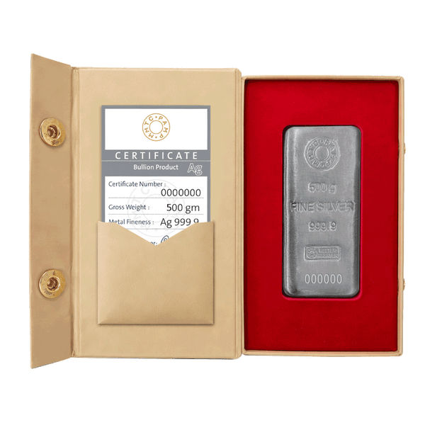 MMTC PAMP 999.9 Purest 500 gm Casted Silver Bar – RANKA JEWELLERS PC ...