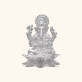925 Silver Solid Kamal Ganesh idol