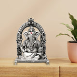 Antique 925 Silver Idol - Vighnaharta Ganesh with Rhodium and Lacquer Coating for Anti-tarnish.