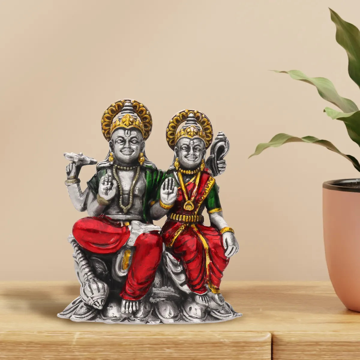 Silver Vishnu Laxmi - Antique Idol