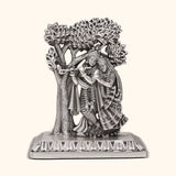 Radha-Krishna Silver Antique Murti
