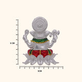 925 Silver Lord Kamal Ganesh Ji Idol - Silver Idols / Murti Online