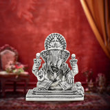 925 Antique Silver Ganesh Idol