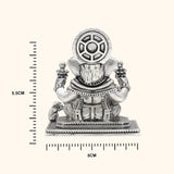 925 Antique Silver Matte Ganesh Idol with Rhodium and Lacquer Coating for Anti-tarnish.