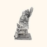 925 Antique Silver Matte Ganesh Idol with Rhodium and Lacquer Coating for Anti-tarnish.