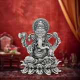 Antique 925 Silver Matte Ganesh Murti