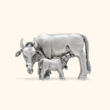 925 Antique Silver Matte Cow and Calf