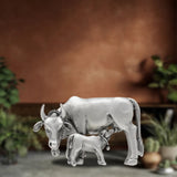 925 Antique Silver Matte Cow With Calf