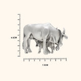 925 Antique Silver Matte Cow With Calf 