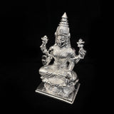 925 Silver Lakshmi Murti for Prosperity and Blessings with Rhodium and Lacquer Coating for Anti-tarnish.