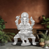 Divine Prosperity Embodied 925 Silver Ganpathi Murthi