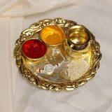 Handcrafted Silver Pooja Thali with Rakhi