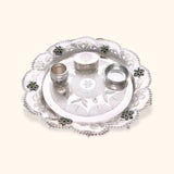 Shubh Labh Silver Puja Thali
