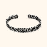 Three Layered Braided Silver Bracelet Men with Rhodium and Lacquer coating for Anti-tarnish.