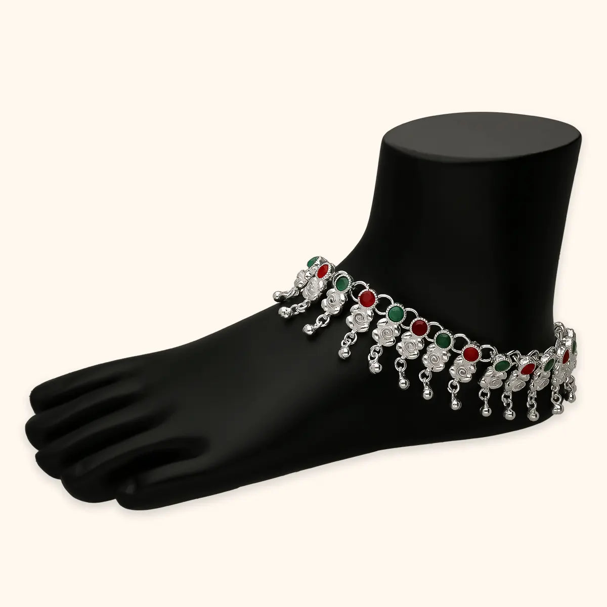 Buy Multicolor Bridal Silver Payal Online Ranka Jewellers